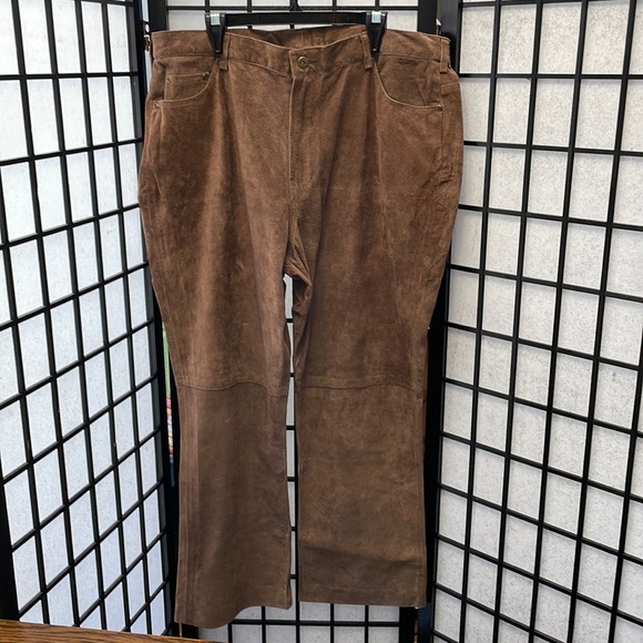 Dg2 Diane Gilman, Pig Suede Pants, Brown. SZ 18W - Picture 1 of 8